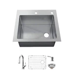 Glacier Bay Dolancourt 25IN Single Bowl Ss Sink Faucet. Fixed Price $150.00.