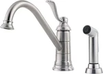 Kitchen Faucet Pfister LG344PS0 LG34-4-PSO 2 Hole Polished Satin. Fixed Price $119.99.