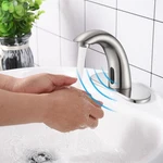 Auto Electronic Sensor Touchless Faucet Hands Free Bathroom Brushed Nickel Tap. Fixed Price $99.90.