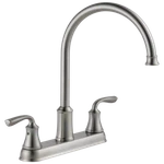 Delta Lorain 2-HANDLE Kitchen Faucet Stainless-certified Refurbished. Fixed Price $73.02.