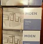 Moen Genta 8 In. Widespread Double Handle Bathroom Faucet W/ Valve & Drain Inclu. Fixed Price $78.88.