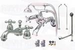 Chrome Tub Faucet Package Kit, With Mini-wide Lav Set Complete As Pictured. Fixed Price $667.51.