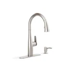 Kohler Easmor Single-handle Pull Down Sprayer Kitchen Faucet Vibrant Stainless. Fixed Price $127.70.