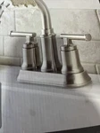 New Glacier Bay Oswell 4 In. Centerset Double Handle High-arc Bathroom Faucet. Fixed Price $42.00.