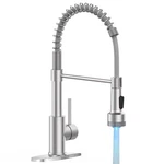 Led Light Kitchen Faucet With Pull Down Sprayer SUS304 A-brushed Nickel. Fixed Price $87.74.