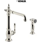 Kohler Artifacts K-99265-SN Kitchen Faucet W/ Side Spray Polished Nickel New Box. Fixed Price $498.00.