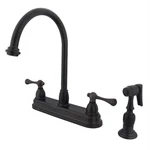 Kingston Brass KB3755BLBS Vintage Set Kitchen Faucet With Sprayer, 8-1/2". Fixed Price $177.70.