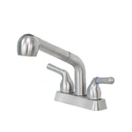 Js Jackson Supplies Dual Handle Pull Out Faucet, Utility Sink, Stainless. Fixed Price $83.57.