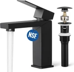 Black Bathroom Faucet Single Handle & Sink Drain With Overflow, Cupc. Fixed Price $97.99.