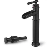 Hoigy Brass Vessel Sink Faucet Oil Rubbed Bronze Waterfall Tall Bathroom. Fixed Price $135.62.