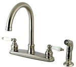 New Kingston Victorian Style Brushed Nickel 8" Center Kitchen Faucet FB7798PLSP. Fixed Price $49.99.