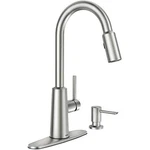 Moen 87066SRS Nori High Arc Pulldown Kitchen Faucet, Stainless. Fixed Price $78.39.