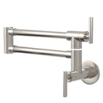 Gimili Pot Filler Brushed Nickel Commercial Wall Mount Faucet Folding Double .... Fixed Price $125.04.
