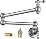 Wowow Crome Double Handle Wall-mount Pot Filler Kitchen Faucet-new. Fixed Price $85.00.