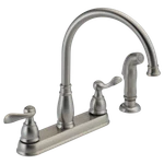 Delta Windemere Two Handle Kitchen Faucet Stainless-certified Refurbished. Fixed Price $75.73.