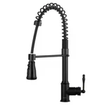 Akdy Commercial Spring Neck Pull Down Kitchen Faucet Matte Black KF0012. Fixed Price $64.99.