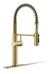 Kohler K-22973-2MB Crue Semi Pro Pull Down Kitchen Faucet, Brushed Brass. Fixed Price $420.00.