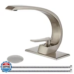 Wovier Brushed Nickel Bathroom Sink Faucetunique Design Single Handle. Fixed Price $108.69.