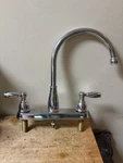 Delta Foundations 2-HANDLE Kitchen Faucet Chrome Used As Pictured. Fixed Price $32.76.