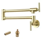 New Havin Gold Brass Pot Filler Wall Mount Commercial Faucet. Fixed Price $64.00.