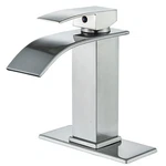 Brushed Bathroom Sink Vanity Faucet Waterfall 1 Hole Lavatory Mixer Tap W/cover. Fixed Price $28.88.