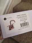 Ultra Faucets Kree Collection Two-handle 4" Center Lavatory Brushed Gold. Fixed Price $75.00.