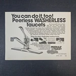 1974 Peerless Washerless Faucet Masco Corporation Vintage Print Ad Greensburg. Fixed Price $5.39.