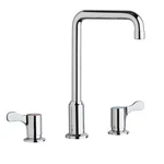 Elkay LKDA2437C Dual Kitchen Faucet, 6" Hi-arc Swing Spout, Blade Handles. Fixed Price $250.00.