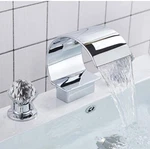 Rozin Widespread Waterfall Bathroom Vanity Faucet Chrome 3HOL Dual Crystal Knobs. Fixed Price $146.93.
