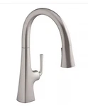 Kohler Graze 22063-VS Pull-down High Arc Deck Mount Faucet Vibrant Stainless. Fixed Price $180.00.