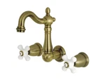 Kingston Brass KS1223PX #24 Heritage 1.2 Gpm Wall Mounted Widespread Bathroom Fa. Fixed Price $217.19.