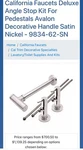 California Faucets Deluxe Angle Stop Kit 9834-62-SN Con Lav (satin Nickel). Fixed Price $250.00.