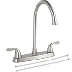 Brushed Nickel Kitchen Sink Faucet, 2 Handle 3 Hole Without Sp.... Fixed Price $73.80.