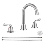 Bathroom Faucets For Sink 3 Hole Brushed Nickel 8 Inch Widespread. Fixed Price $46.41.