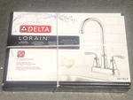 Delta Lorain Chrome 2-HANDLE Bar Prep Kitchen Faucet 28716LF. Fixed Price $49.00.