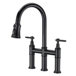 Zalerock H01LTSK033 Bridge Kitchen Faucet And Pull-down Spray Head, Matte Black. Fixed Price $189.95.