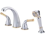 Danze Roman Tub 2-HANDLE Faucet W/ Shower Kit Plymouth Chrome & Brass Nib. Fixed Price $325.00.
