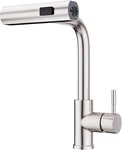 Waterfall Kitchen Faucet With Pull Down Sprayer Brushed Nickel Single Hole Handl. Fixed Price $65.99.