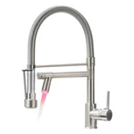 Kitchen Faucet Down Sprayer Light Brushed Nickel DFA-1002LED Fapully. Fixed Price $179.99.