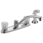 Delta 2100 / 2400 Series 2402LF Two Handle Kitchen Faucet With Spray - Chrome. Fixed Price $140.58.