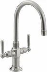 Kohler K-7342-4-BS Hirise Stainless 2-HANDLE Bar Sink Faucet, Brushed. Fixed Price $725.00.