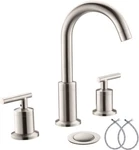 Nickel Bathroom Faucets With Valve And Metal Pop-up Drain Assembly Phiestina WF0. Fixed Price $67.49.