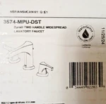 Delta 3574-MPU-DST Zura Widespread Bathroom Faucet With Drain Chrome. Fixed Price $249.99.