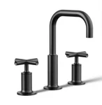 Kohler K-14406-3-BL Purist 1.2 Gpm Widespread Bathroom Faucet Drain Matte Black. Fixed Price $465.00.