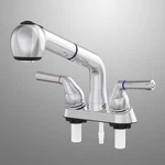 Home Plus 4422202C Chrome Two-handle Laundry Faucet 4IN. Fixed Price $63.62.