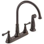 Delta 2497LF-RB Two Handle Kitchen Faucet With Side Spray In Venetian Bronze. Fixed Price $235.00.