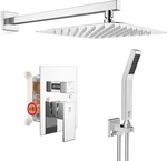 Luxury 12" Rain Shower Combo Set With Polished Chrome Finish And Valve Included. Fixed Price $372.99.