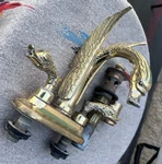Vintage Swan Duck Goose Brass Gold Sink Faucet W/ Handles Phylrich Sherle Wagner. Fixed Price $550.00.