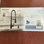 Read Moen Essie 87814BL Spring Pulldown Kitchen Faucet Matteblack W/soap Dis B54. Fixed Price $129.95.