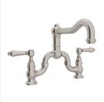 Rohl Acqui A1420LMSTN-2 Open Box Satin Nickel Bridge Luxury Kitchen Faucet. Fixed Price $769.99.